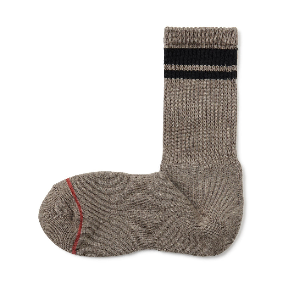 Right angle warm material socks(Thick)Brown pattern25-27cm