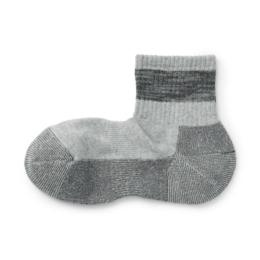 Right Angle Pile Short Socks(Color Blocking)23-25cm Cgrey p