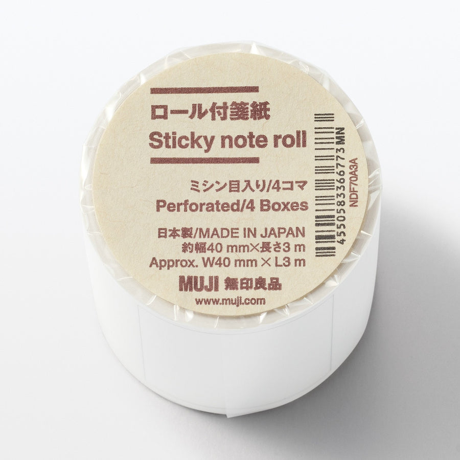 Perforated sticky note roll