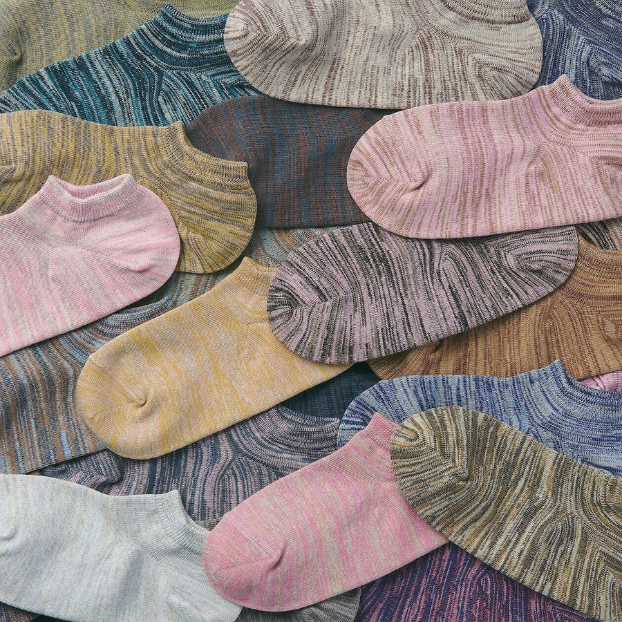M's right Angle Excess yarn Sneaker-in socks 3 Pk Mix25-27cm