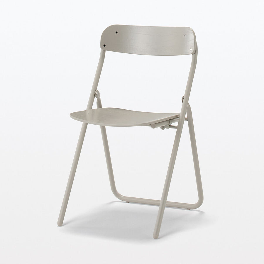 Steel pipe Folding chair Wooden seat