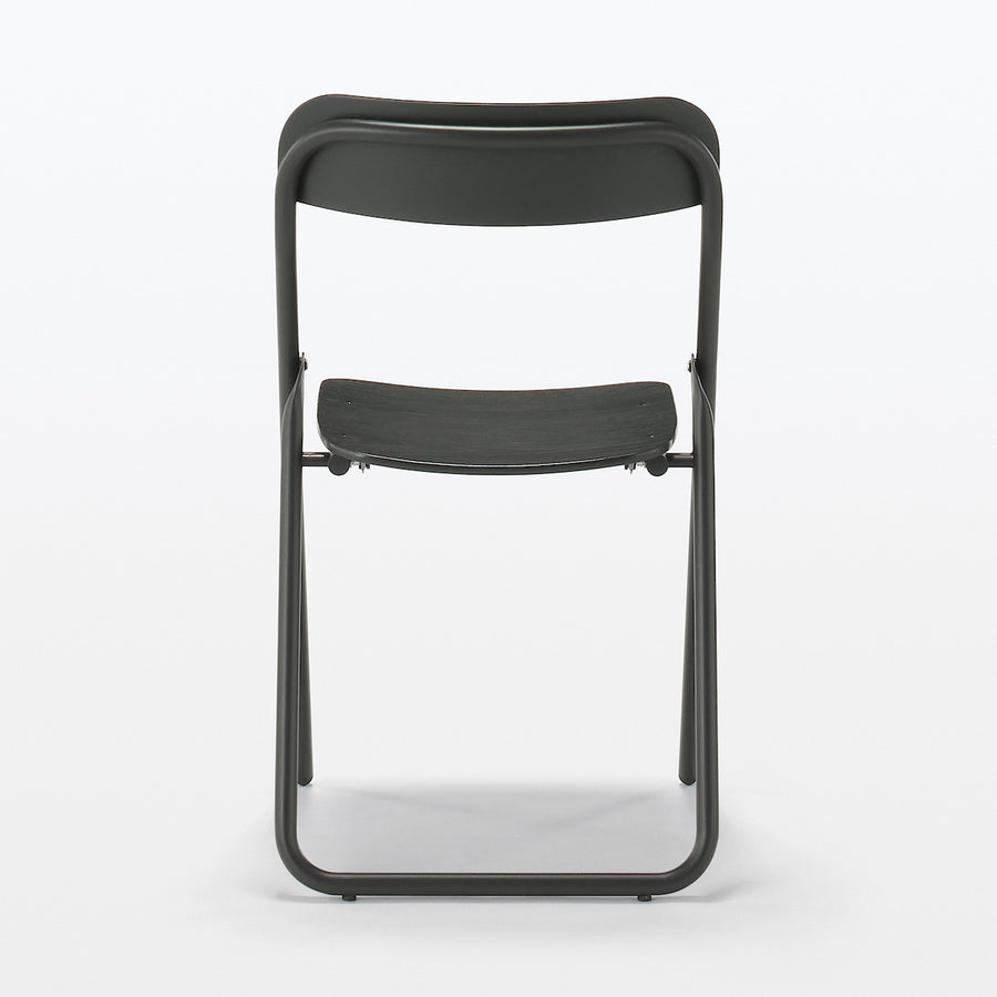 Steel pipe Folding chair Wooden seat