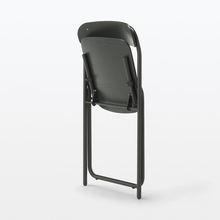 Steel pipe Folding chair Wooden seat