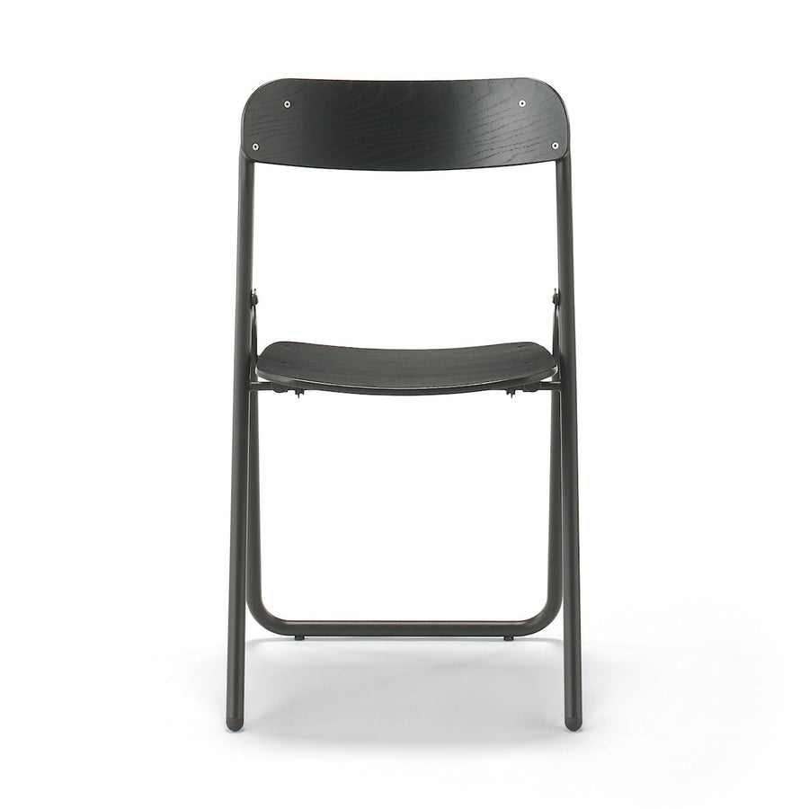 Steel pipe Folding chair Wooden seat