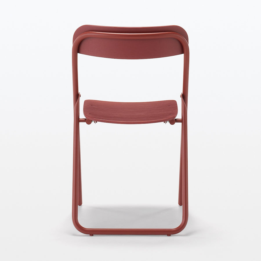 Steel pipe Folding chair Wooden seat