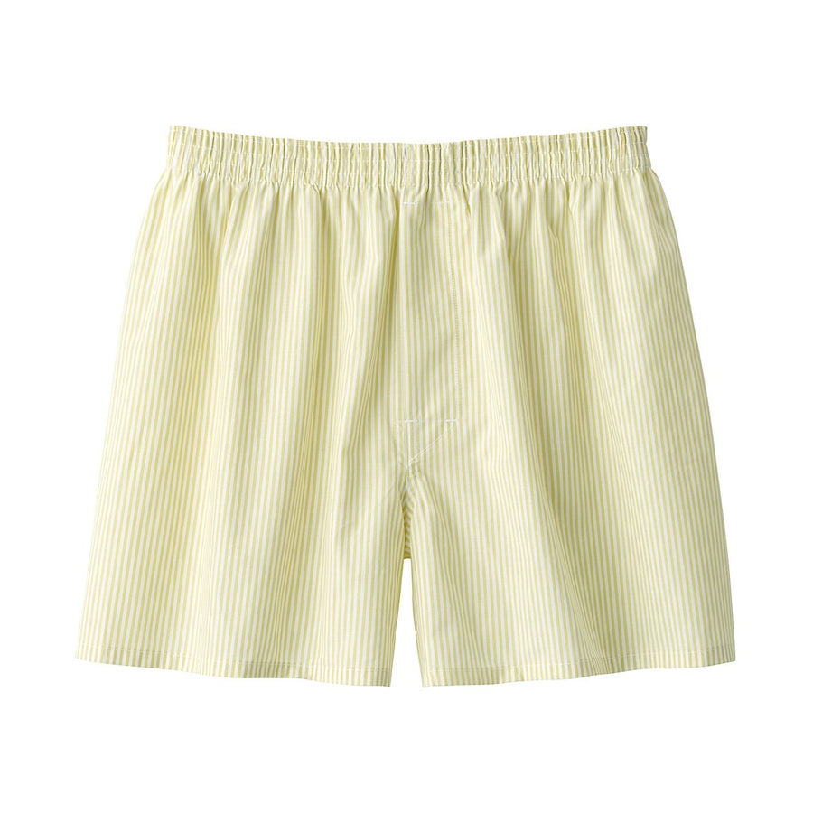 M's Broadcloth front open trunks Green checkXS