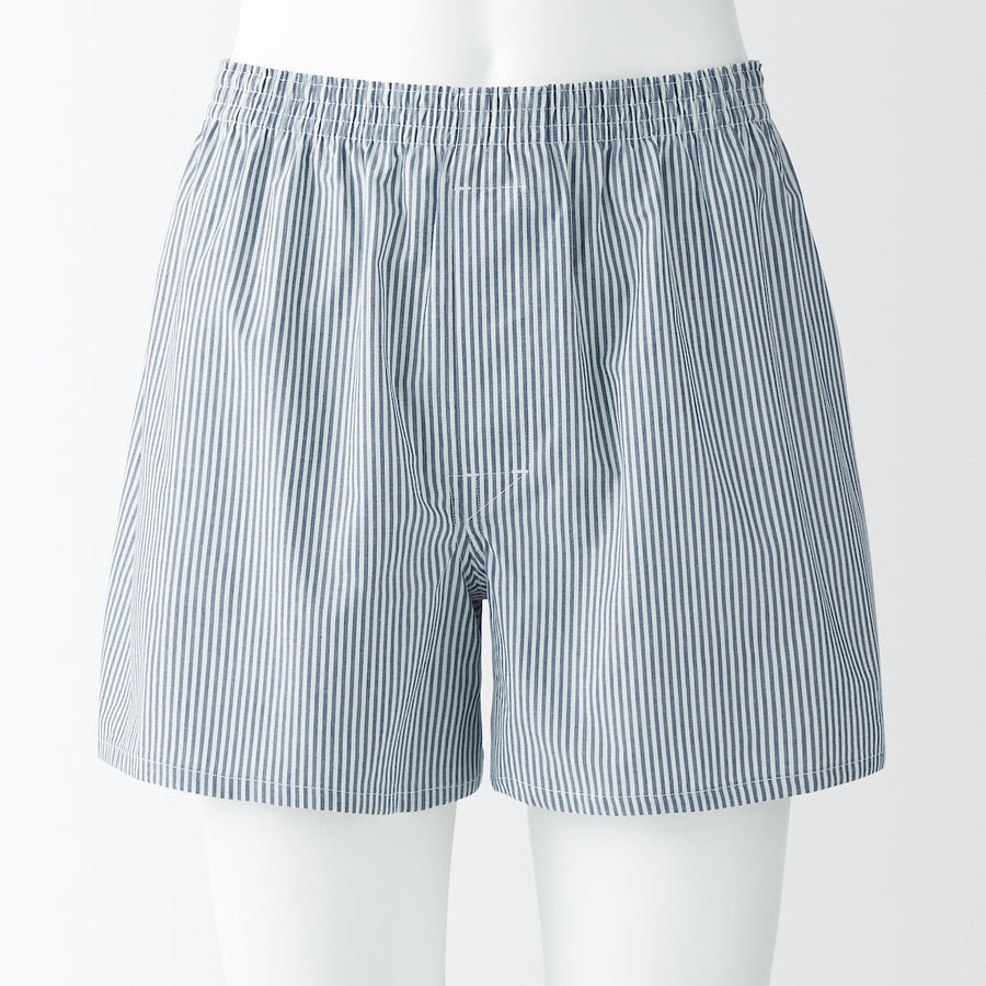 M's Broadcloth front open trunks Green checkXS