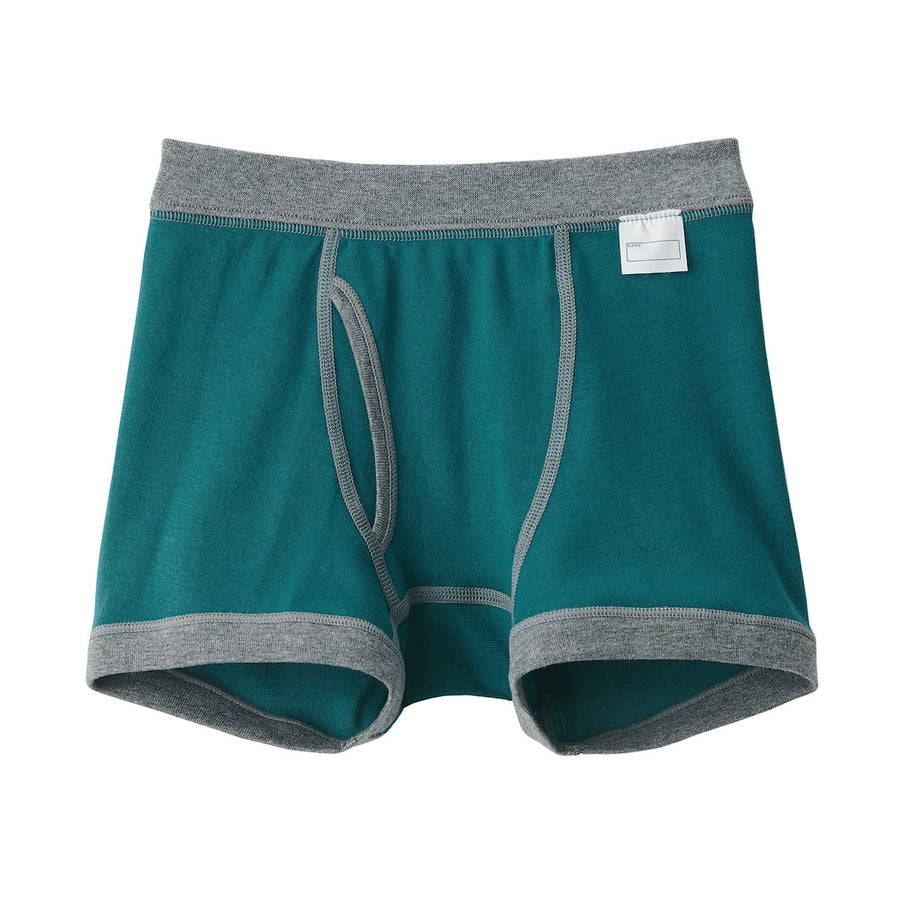 K's Rib knit Front open boxer briefsKIDS110 Dark green