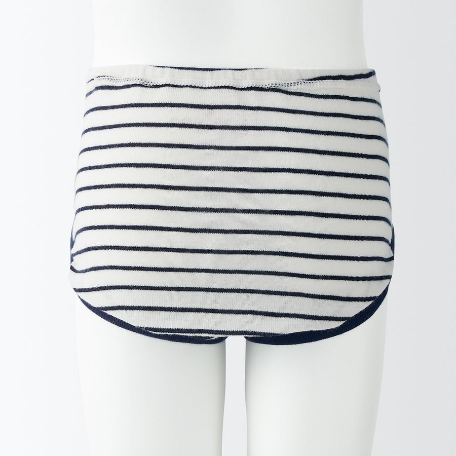 B's Rib knit shortsBABY 90 Off white stripe