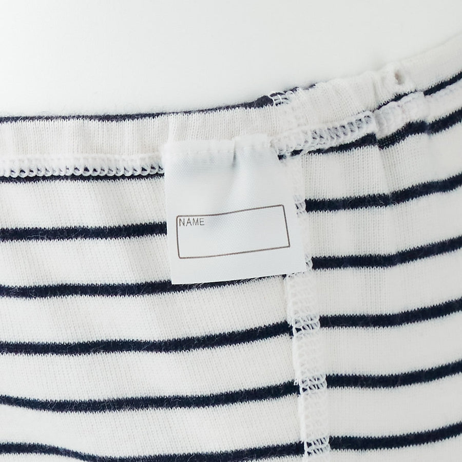 B's Rib knit shortsBABY 90 Off white stripe