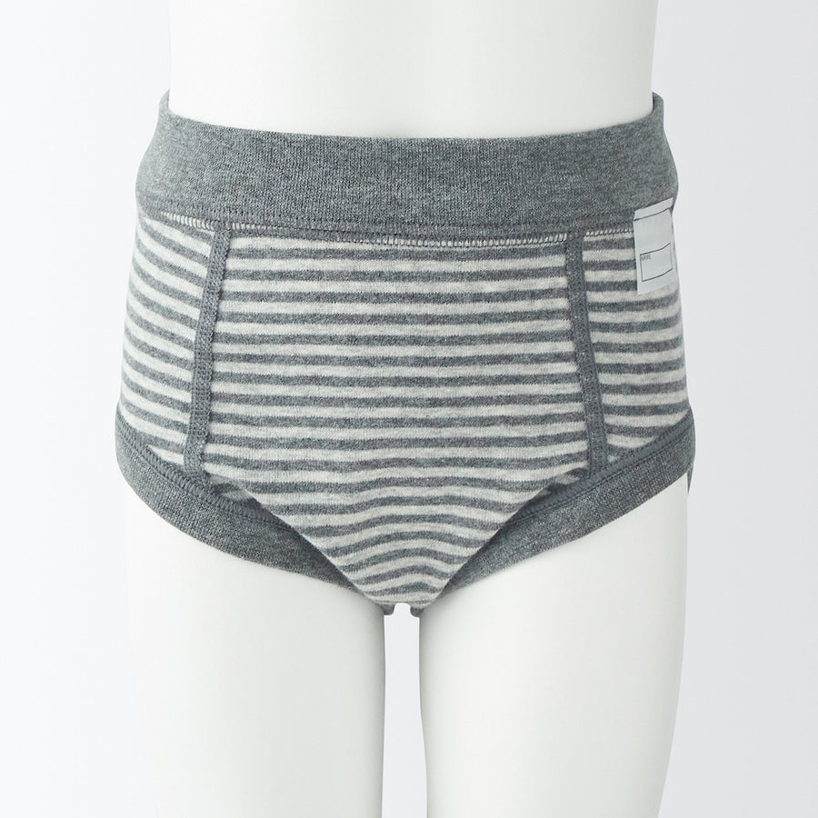 B's Rib knit briefsBABY 90 Medium grey stripe