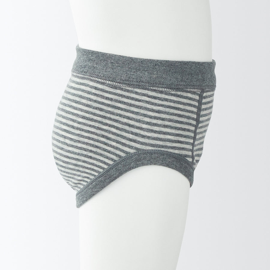 B's Rib knit briefsBABY 90 Medium grey stripe