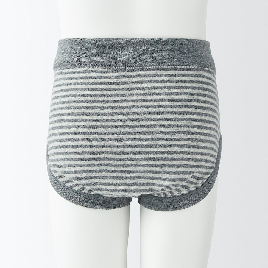 B's Rib knit briefsBABY 90 Medium grey stripe