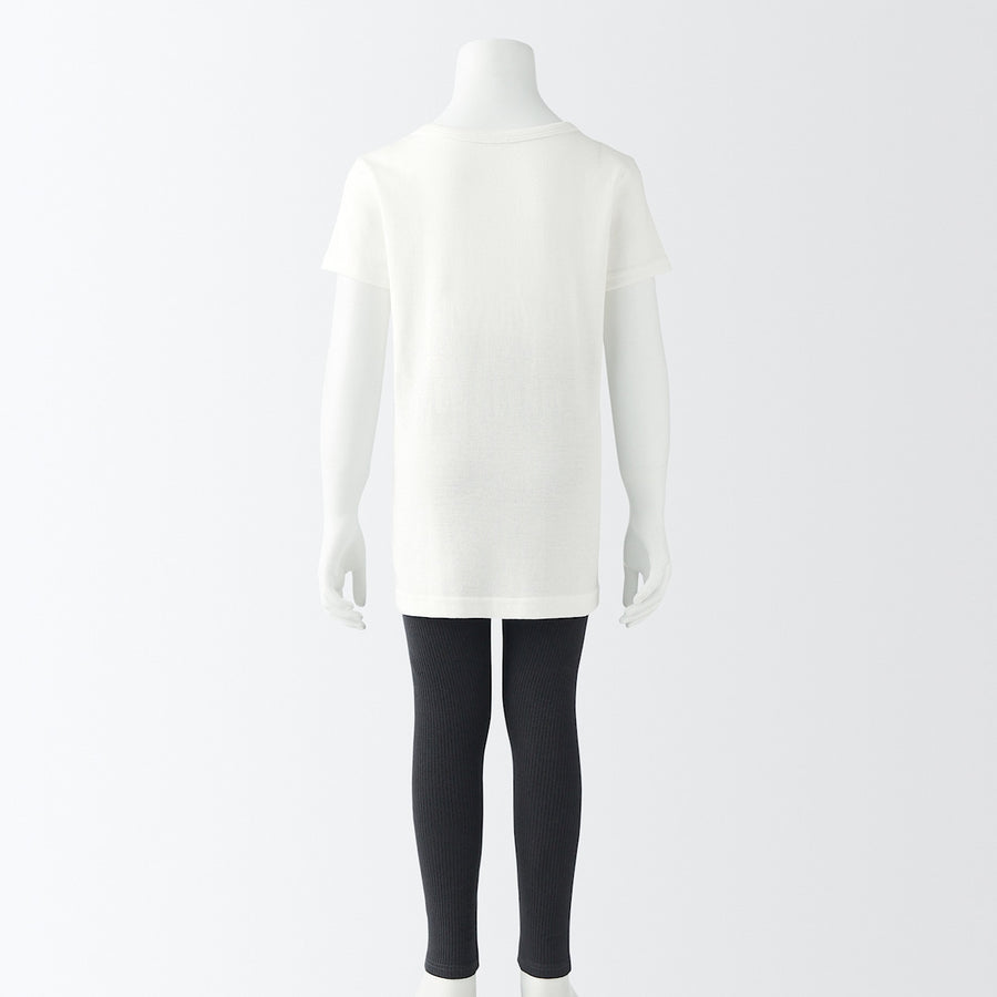 K's Rib knit Crew neck S/S T-ShirtKIDS110 Off white