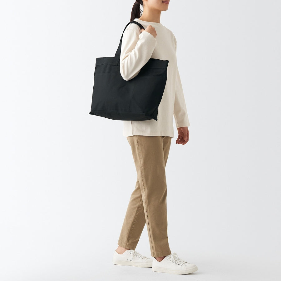 canvas Wide tote bag Black