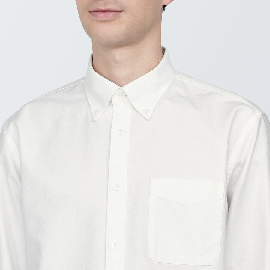 M's Washed oxford button down L/S shirtWhiteXS