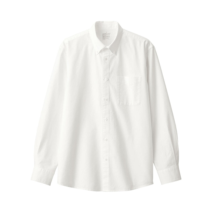 M's Washed oxford button down L/S shirtWhiteXS