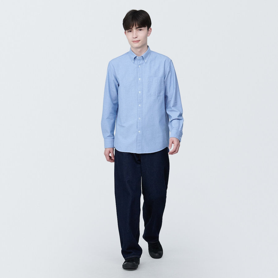 M's Washed oxford button down L/S shirtWhiteXS