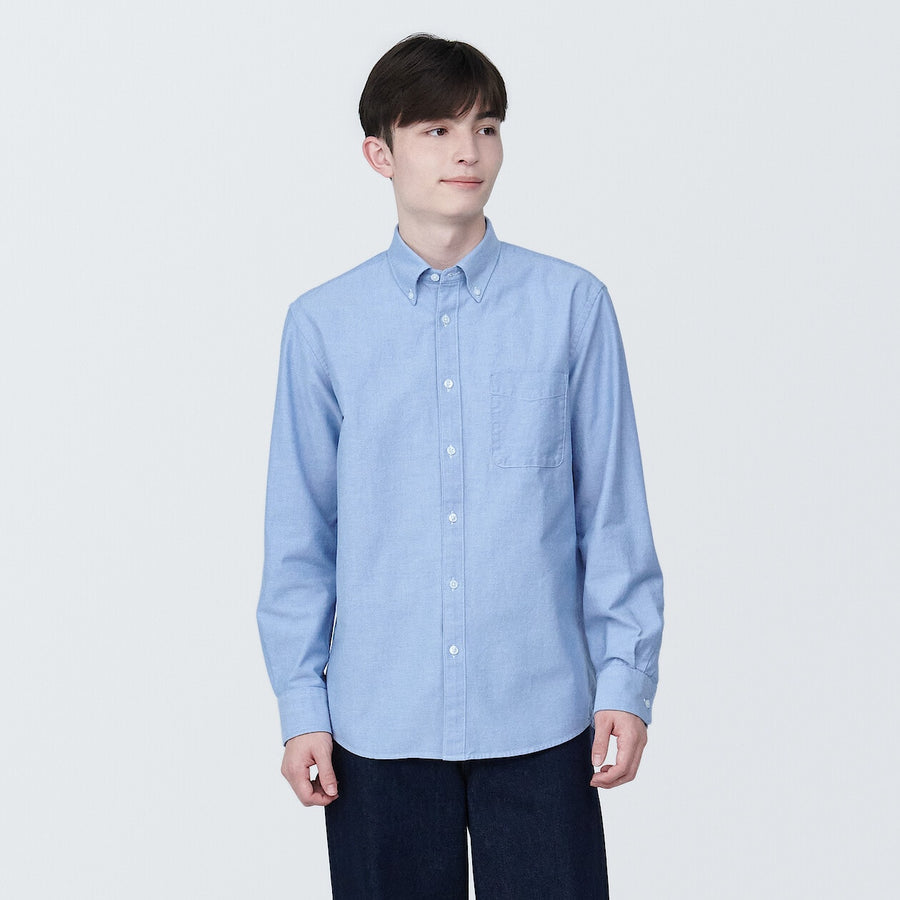 M's Washed oxford button down L/S shirtWhiteXS