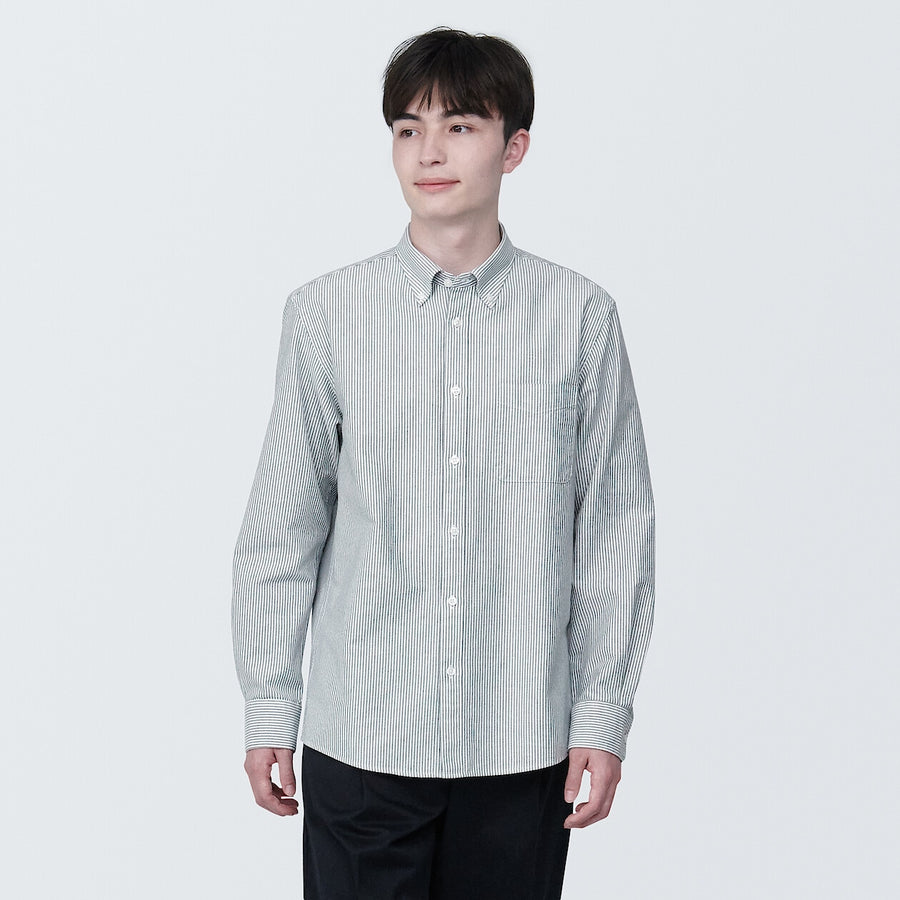 M's Washed oxford button down L/S shirtWhiteXS