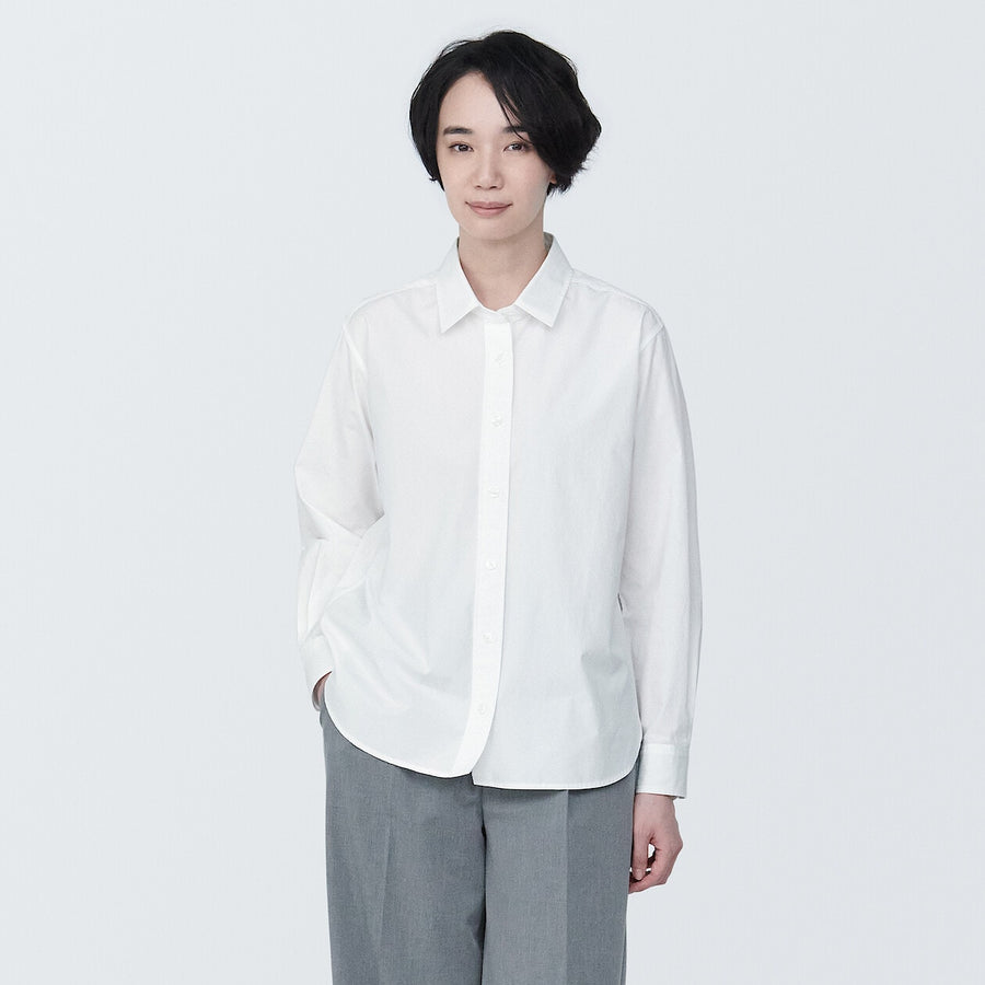 W's Washed broadcloth Regular collar L/S shirtWhiteXS