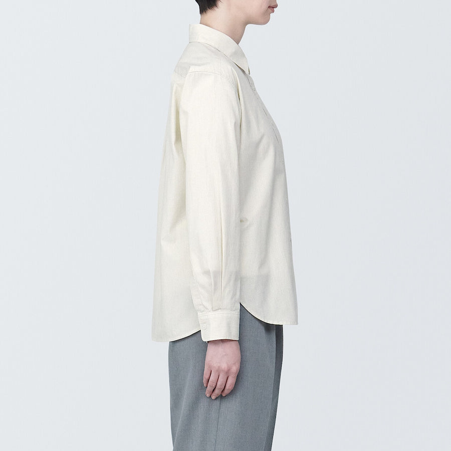 W's Washed broadcloth Regular collar L/S shirtWhiteXS