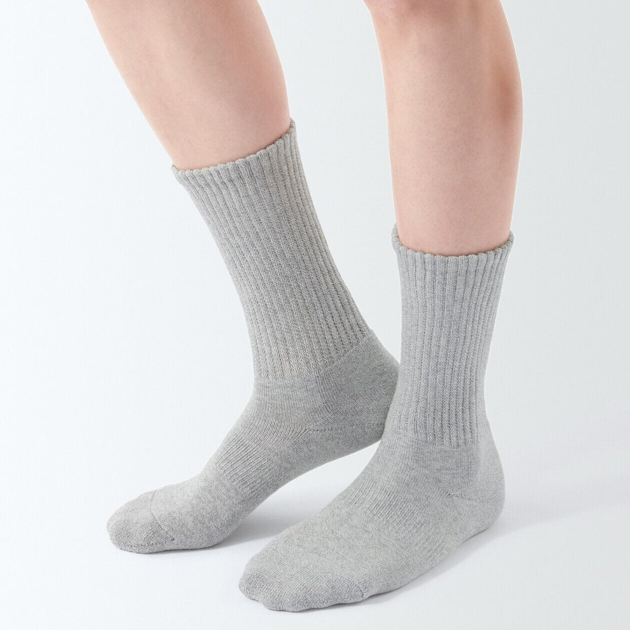 Men's right Angle Pile socks(Plain)Light silver grey27-29cm