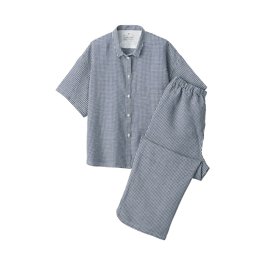 W's Lyocell linen S/S pajamas 3/4 length pantsLt beigeXS