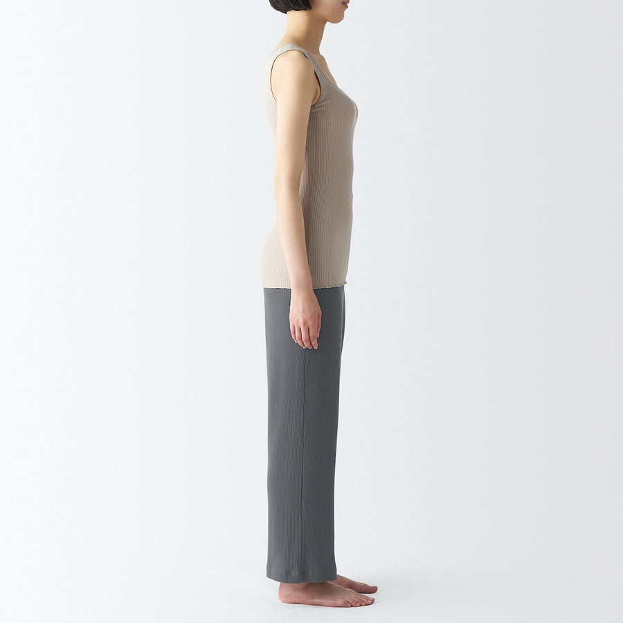 W's SMOOTH ribbed longpants Charcoal grayXS