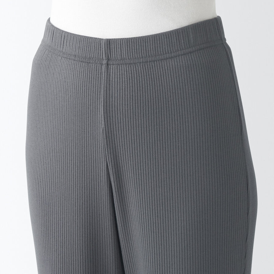 W's SMOOTH ribbed longpants Charcoal grayXS