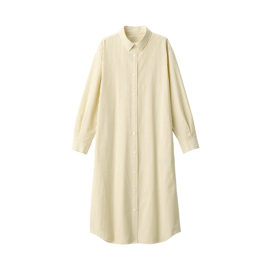 W's Washed broadcloth Regular collar L/S dressOff whiteXS