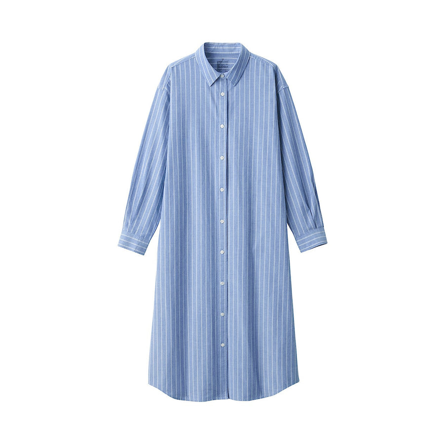 MUJI Women s Washed Broadcloth Long Sleeve Shirt Dress Summer Dresses MUJI Australia