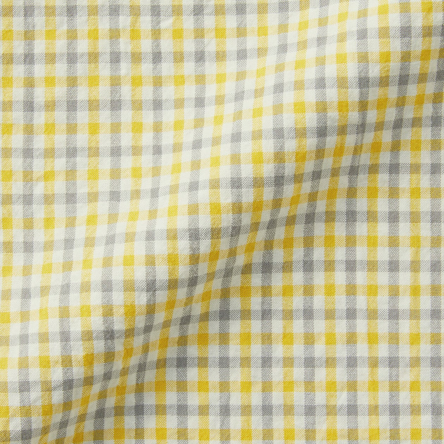 M's Side seamless sucker S/S pajamasYellow checkXS