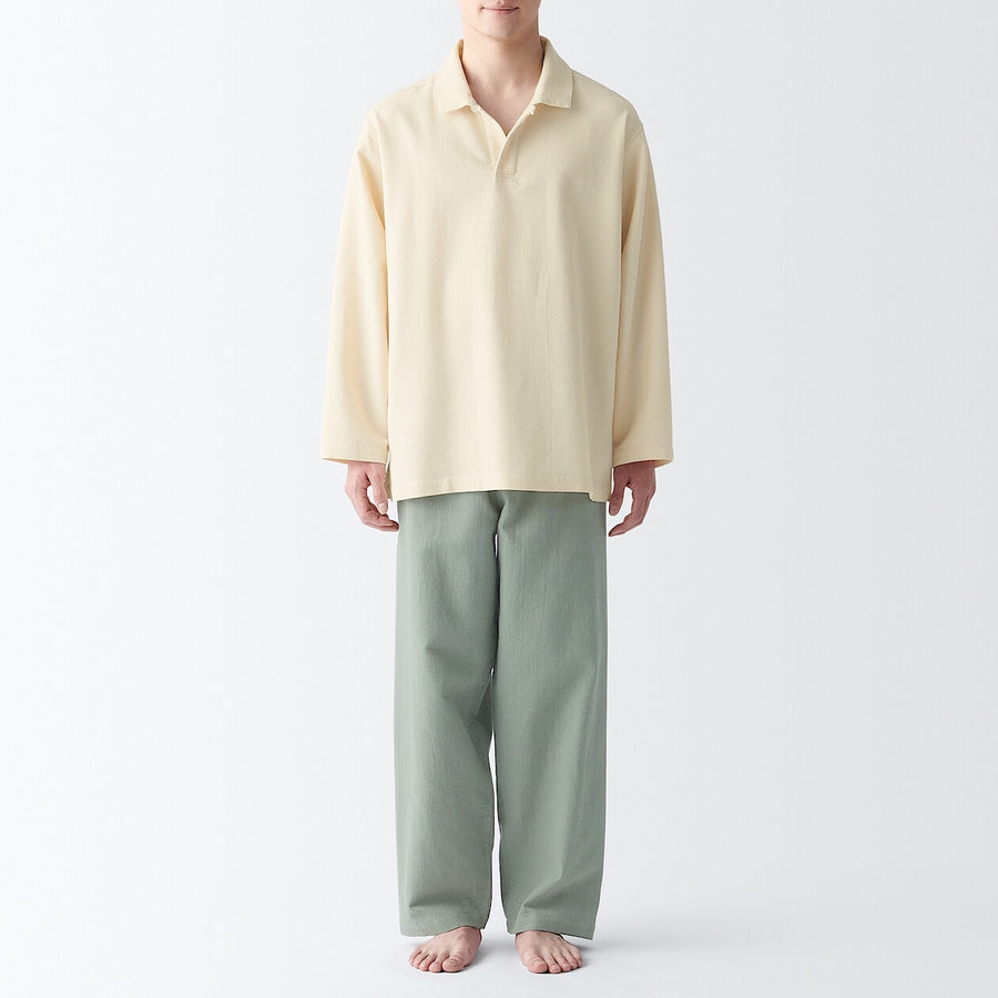 M's Kapok blended skipper L/S pajamas NaturalXS