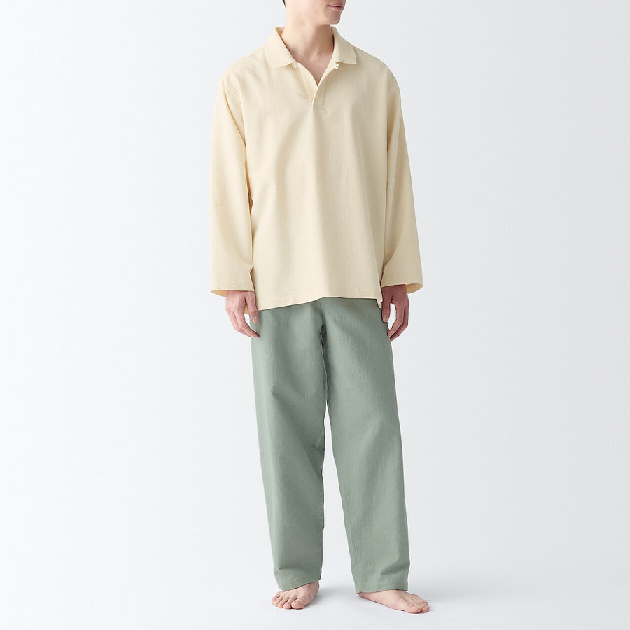 M's Kapok blended skipper L/S pajamas NaturalXS