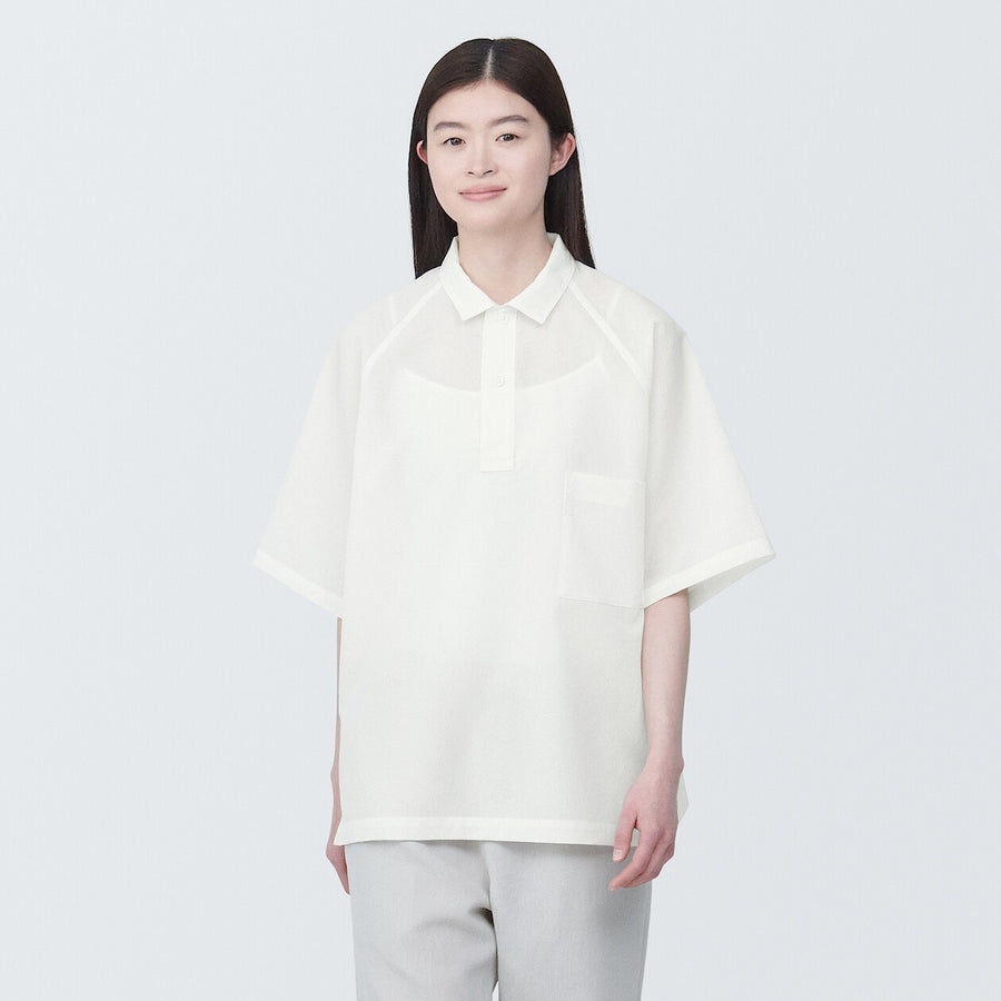 Breathable easy-clean S/S poro shirt Off whiteXS