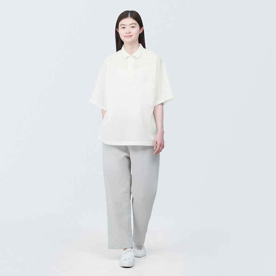 Breathable easy-clean S/S poro shirt Off whiteXS