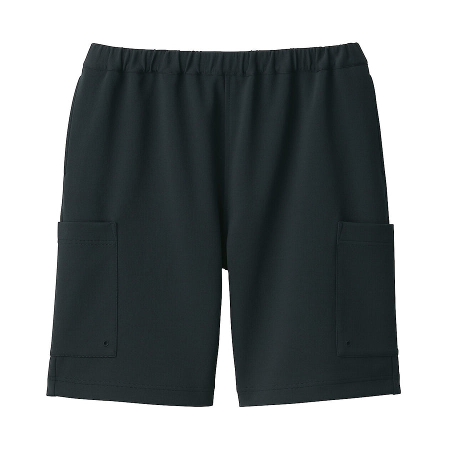 Water repellent double knitted cargo short pantsBlackXS