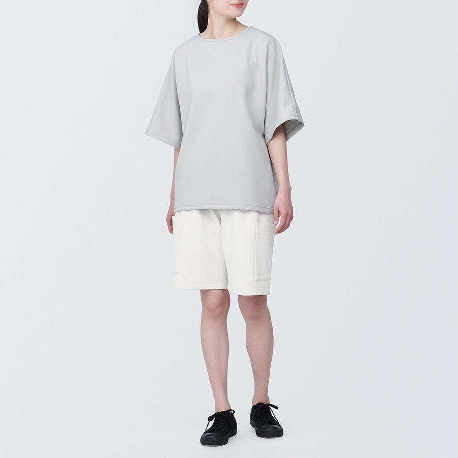 Water repellent double knitted cargo short pantsBlackXS