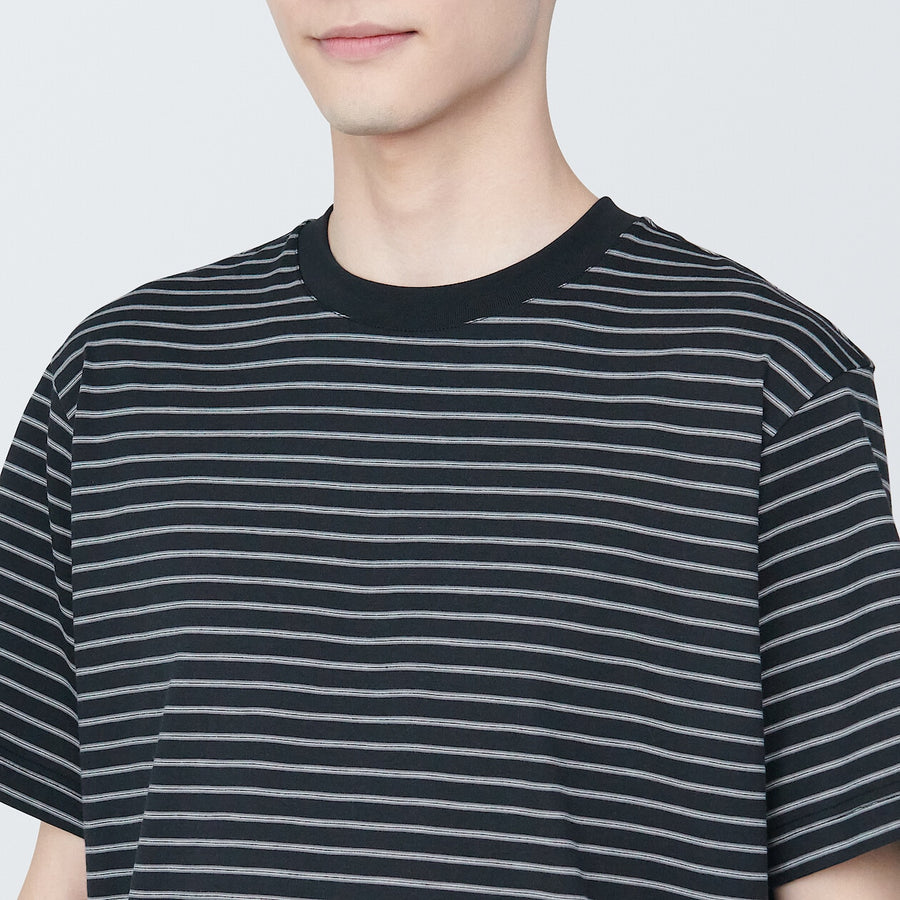 Men's Jersey striped crew neck S/S T-shirtGrey stripeXS