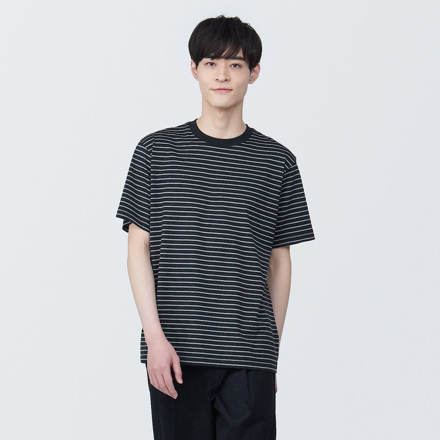 Men's Jersey striped crew neck S/S T-shirtGrey stripeXS