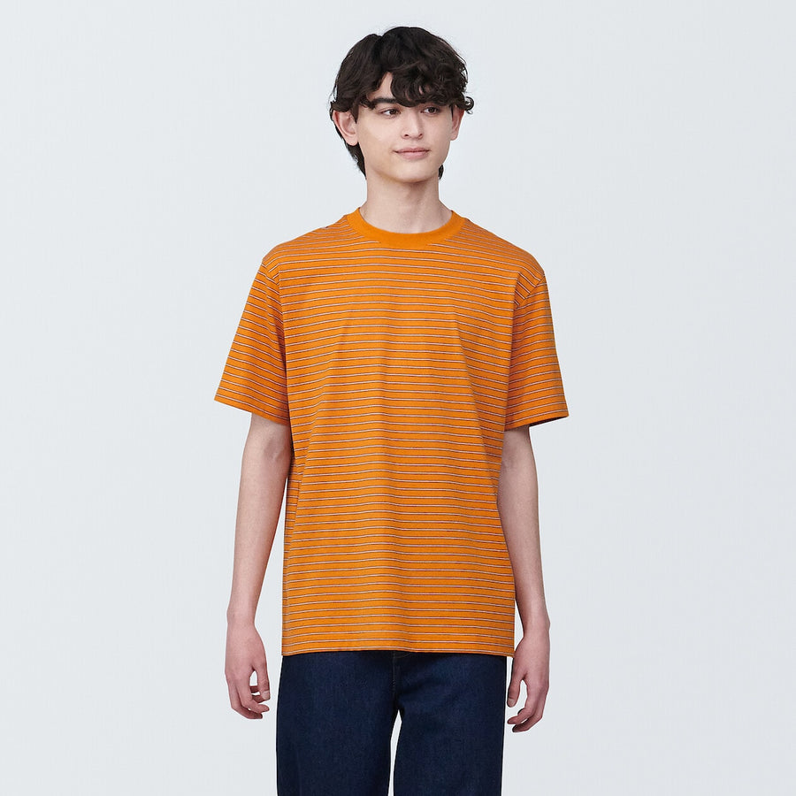 Men's Jersey striped crew neck S/S T-shirtGrey stripeXS