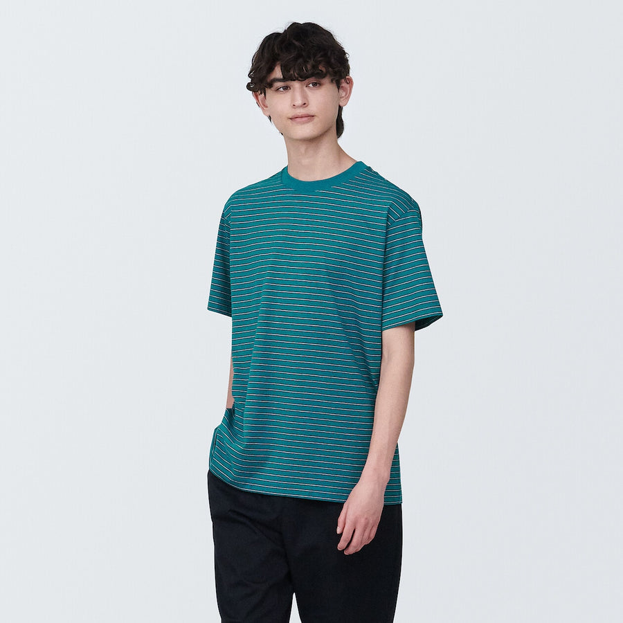 Men's Jersey striped crew neck S/S T-shirtGrey stripeXS