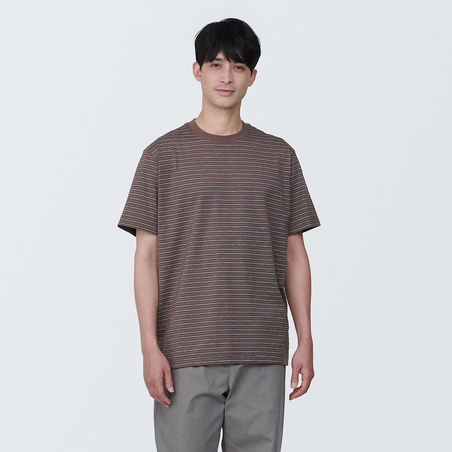 Men's Jersey striped crew neck S/S T-shirtGrey stripeXS