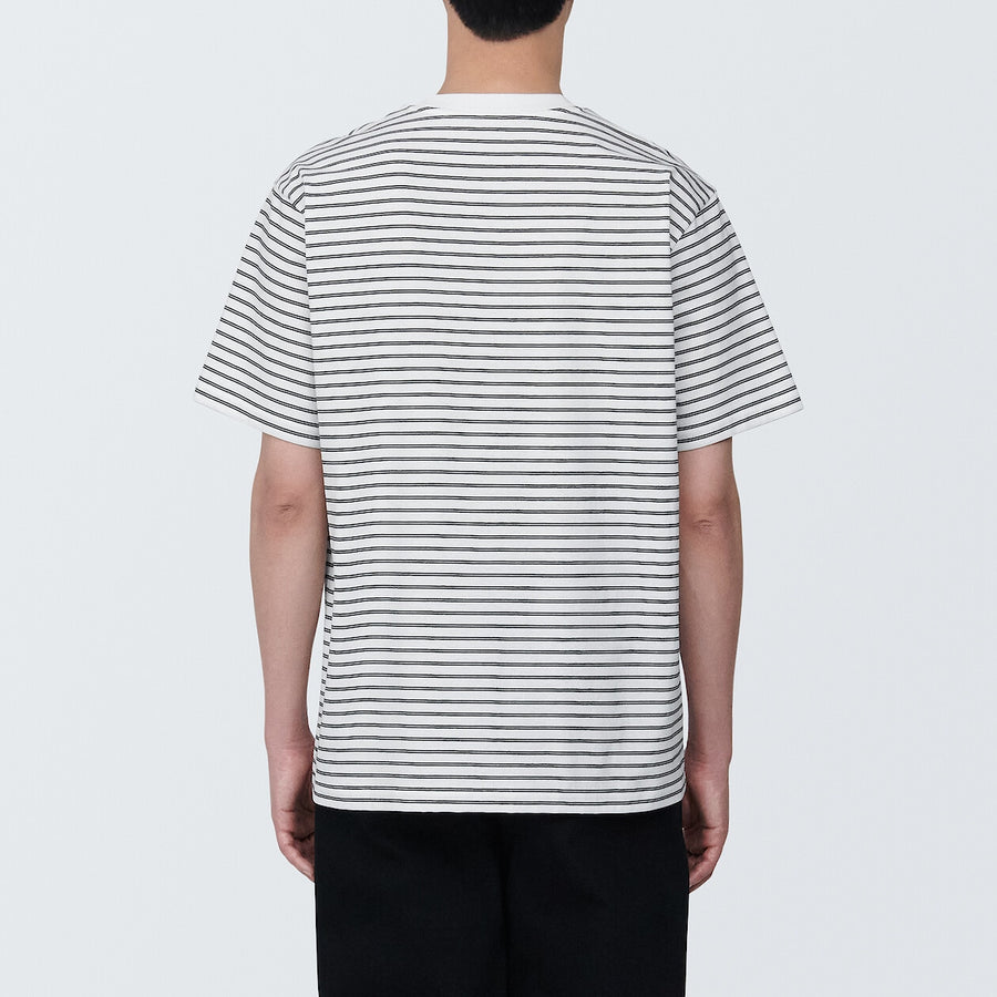 Men's Jersey striped crew neck S/S T-shirtGrey stripeXS