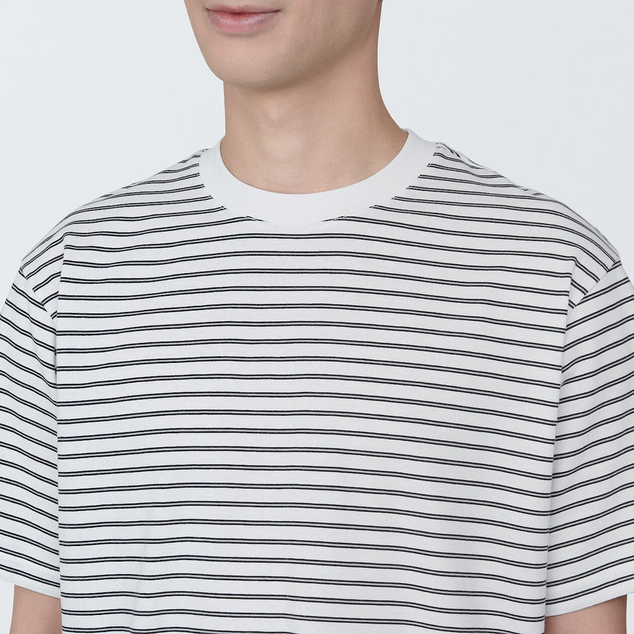 Men's Jersey striped crew neck S/S T-shirtGrey stripeXS