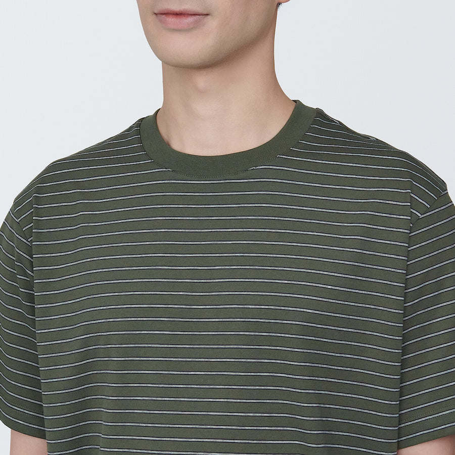 Men's Jersey striped crew neck S/S T-shirtGrey stripeXS