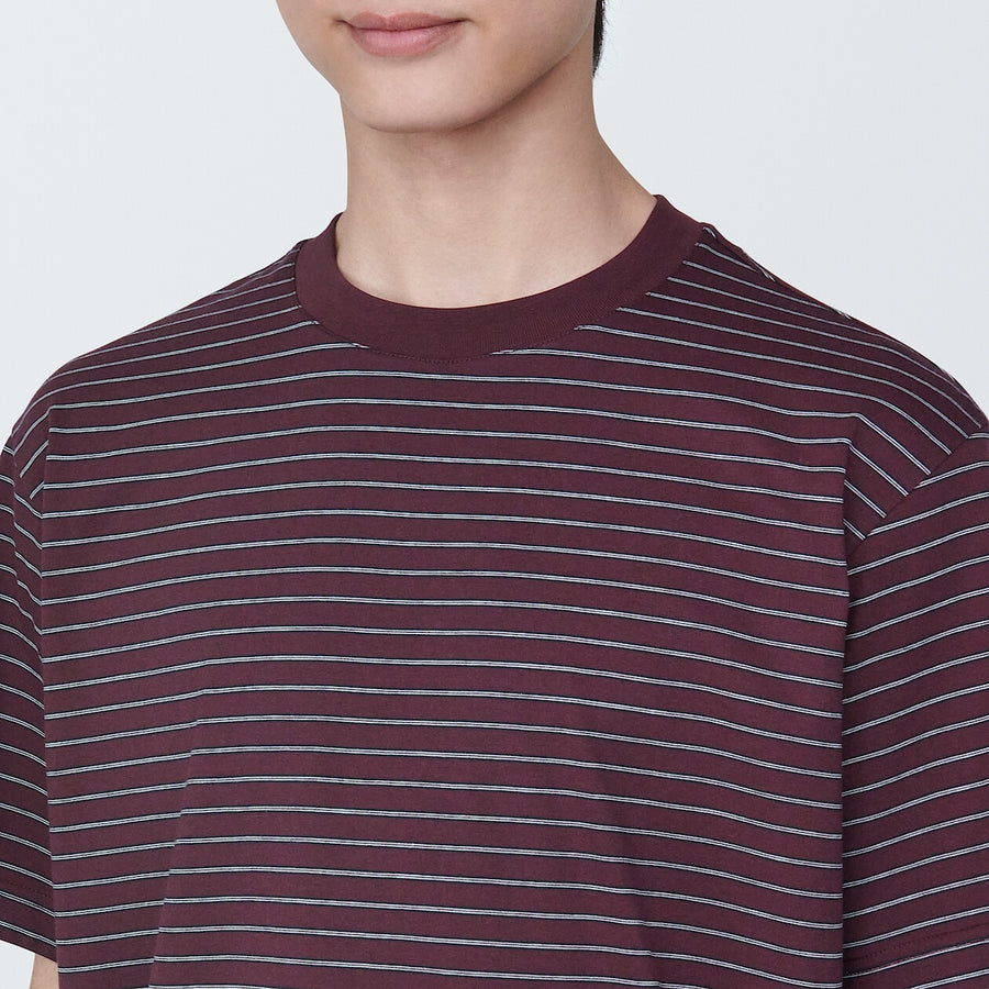 Men's Jersey striped crew neck S/S T-shirtGrey stripeXS