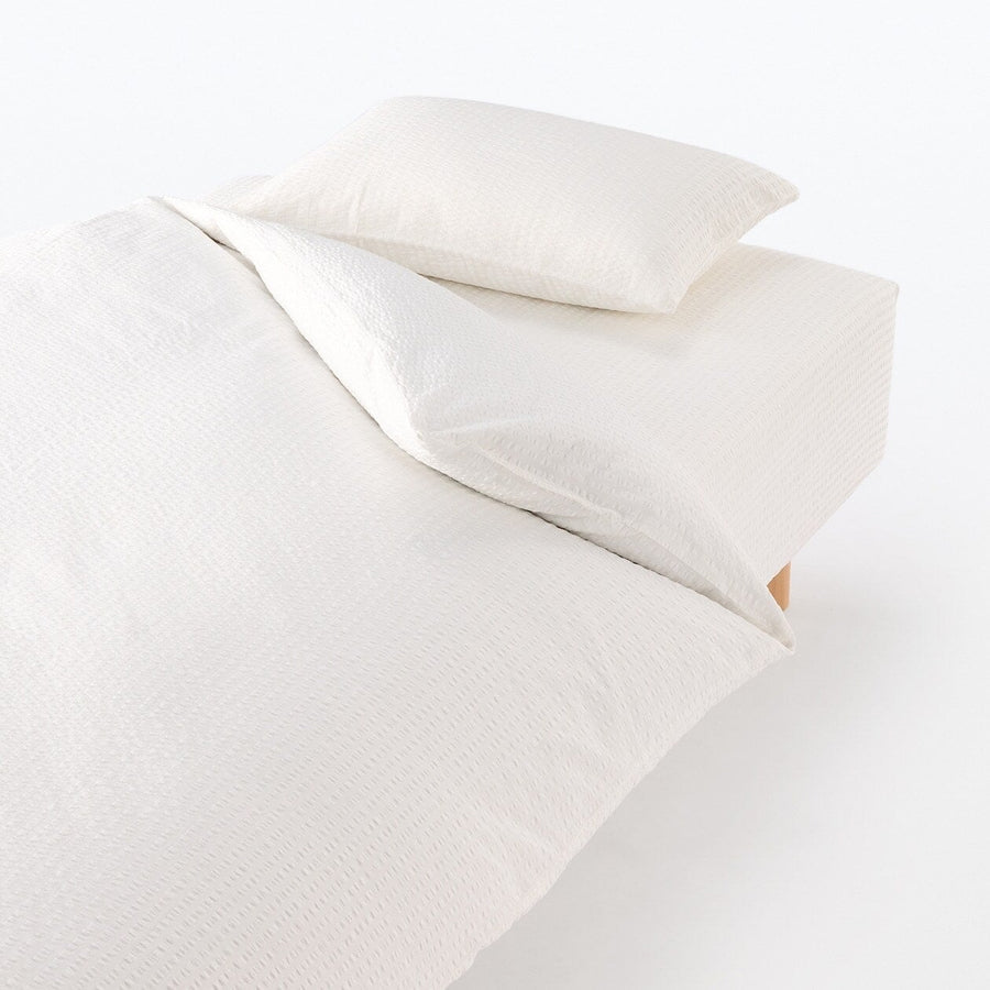 COTTON SEERSUCKER FITTED SHEET S