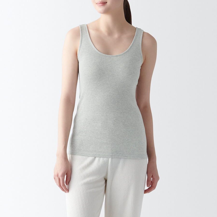 W's Cotton ribbed tank top WhiteXS